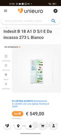 frigorifero e congelatore da incasso indesit