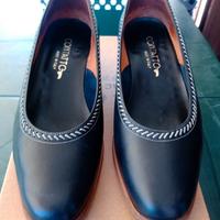 Scarpe blu vintage tacco medio n. 38