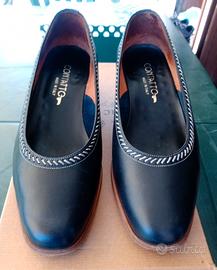 Scarpe blu vintage tacco medio n. 38