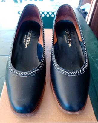 Scarpe blu vintage tacco medio n. 38