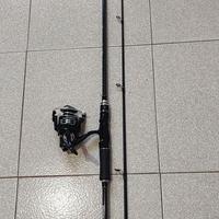 Canna con mulinello per pesca a spinning