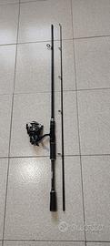 Canna con mulinello per pesca a spinning