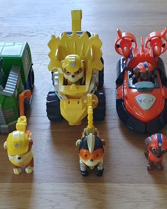 Paw Patrol lotto con 5 veicoli e 10 personaggi