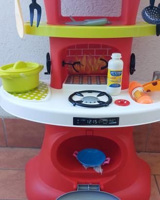 cucina giocattolo con accessori e carrello
