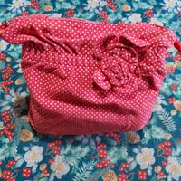 borsa a mano in tessuto morbido a pois 