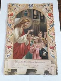 Coppia cartoline ricordo prima comunione 1939