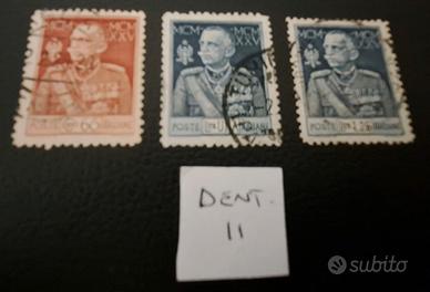 1925-26. Giubileo Del Re. Dent. 11 Certi