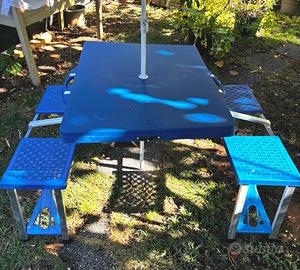 Tavolo da Picnic Pieghevole a Valigetta  4 Sedute