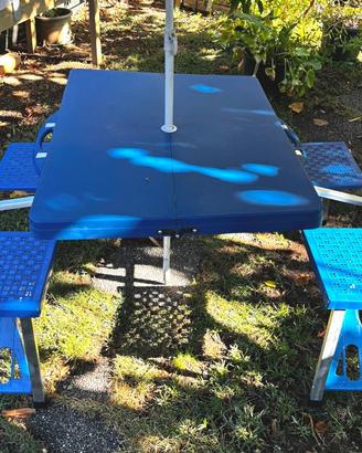 Tavolo da Picnic Pieghevole a Valigetta  4 Sedute
