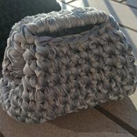 borsa clutch argento in velluto 