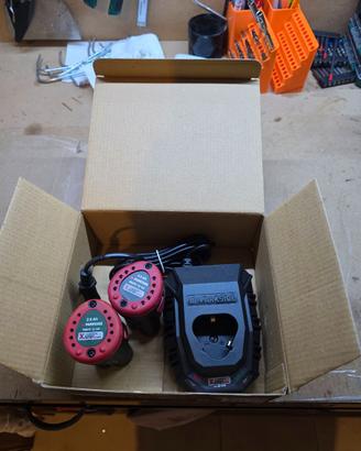Parkside 2 batterie e caricabatterie 12v