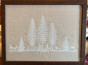 Quadro paesaggio a punto croce