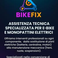 assistenza, riparazione, bici ebike monopattini 
