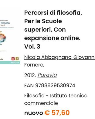 libro Percorsi di filosofia 3A+ 3B
