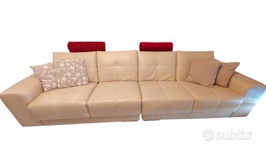🛋️ Divano 4 Posti in Vera Pelle Spessorata – Alta