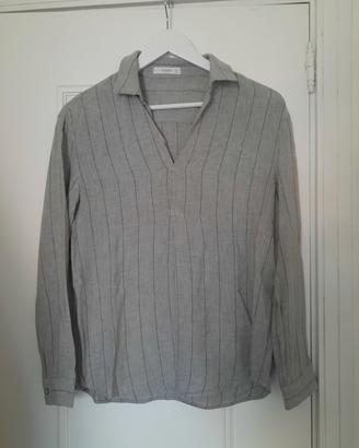 Camicia blusa donna righe grigie Mango taglia S