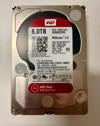 Hard Disk WD Red WD60EFRX 6Tb NASware 3.0