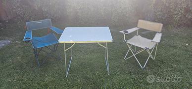 set sedie e tavolo da campeggio