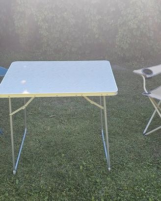 set sedie e tavolo da campeggio