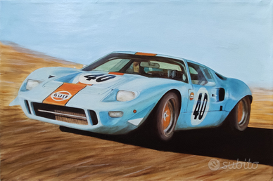 Quadro ad olio su tela . Ford GT40