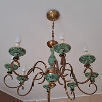 Lampadario Vintage Anni 50 – 8 Luci in Ceramica