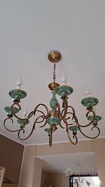 Lampadario Vintage Anni 50 – 8 Luci in Ceramica