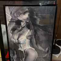 Poster Artistico Vintage B&N con Cornice e Vetro –