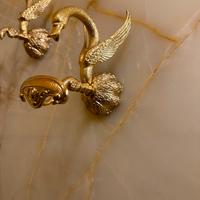 Gancio accappatoio asciugamani color oro 24k