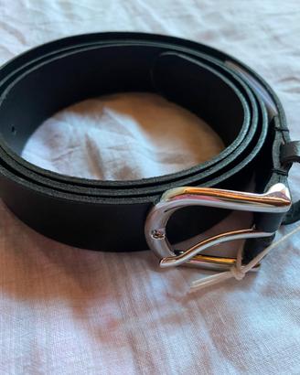 Cintura pelle nera 105 cm