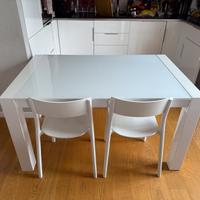 Tavolo allungabile bianco + 4 sedie Janinge