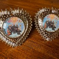 2 cornici a cuore con immagine sacra