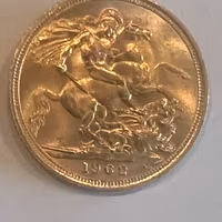 Sterlina in oro tegina Elisabetta 1962