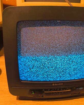 TV vintage portatile anni 90 con scatola e cavi 