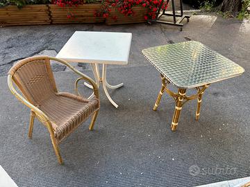 Tavoli e sedie da bar per esterno