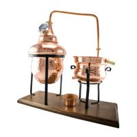 Alambicco da 5 litri rame termometro su base legno