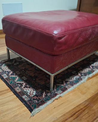 set in pelle rosso divano poltrona puff 