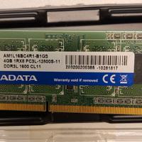 ADATA 4GB DDR3L 1600MHz SODIMM per portatile