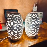 Coppia Abat-jour Ceramica Design Floreale