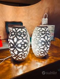 Coppia Abat-jour Ceramica Design Floreale