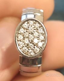 Anello elastico Nomination con pavé di pietre 