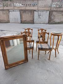 sedie, specchio, alzatina stile '800