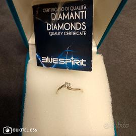 Anello in oro bianco con solitario da 10 punti
