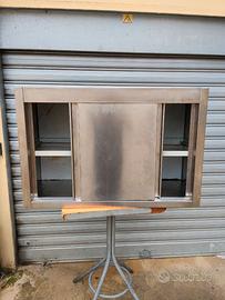 Armadio pensile acciaio inox con porte scorrevolio