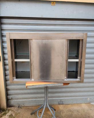 Armadio pensile acciaio inox con porte scorrevolio