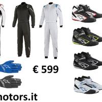KIT tuta guanti scarpe ALPINESTARS nuovi FIA rally