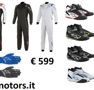 KIT tuta guanti scarpe ALPINESTARS nuovi FIA rally
