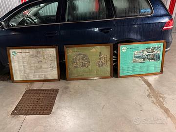 Quadri tabelle officina Volkswagen anni 60