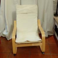 POLTRONCINA BIMBO IN LEGNO CON CUSCINO