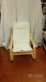 POLTRONCINA BIMBO IN LEGNO CON CUSCINO