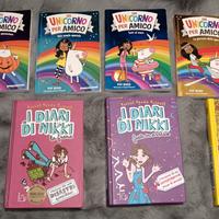 Libri "diari di nikki" e "un unicorno per amico"